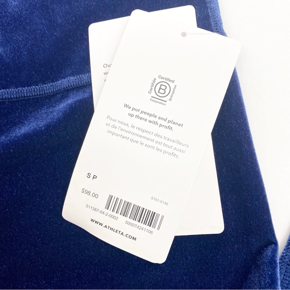 Athleta Elevation High Rise Velvet Tights Leggings:  Blue Scuro - Picture 13 of 13